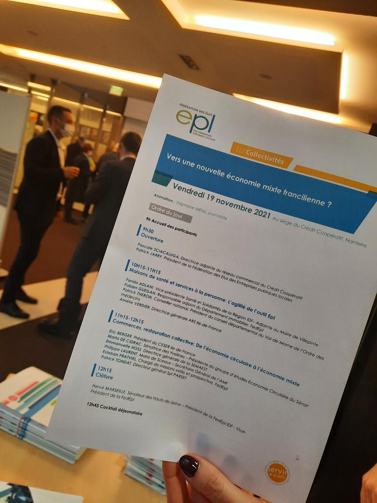 [H-30minutes] 🔔
Vers une nouvelle économie mixte francilienne ?
Matinée de débats sur l'avenir des Entreprises publiques locales d'Île de France centrée sur les services à la personne au <a href="/credit_coop_/">Crédit Coopératif</a> avec <a href="/HerveMarseille/">Hervé Marseille 🇺🇦</a>  <a href="/AdlaniFarida/">Farida Adlani</a> <a href="/EmmanuelleHoss/">Emmanuelle Hoss</a> <a href="/laurent_sceaux/">Philippe LAURENT</a>