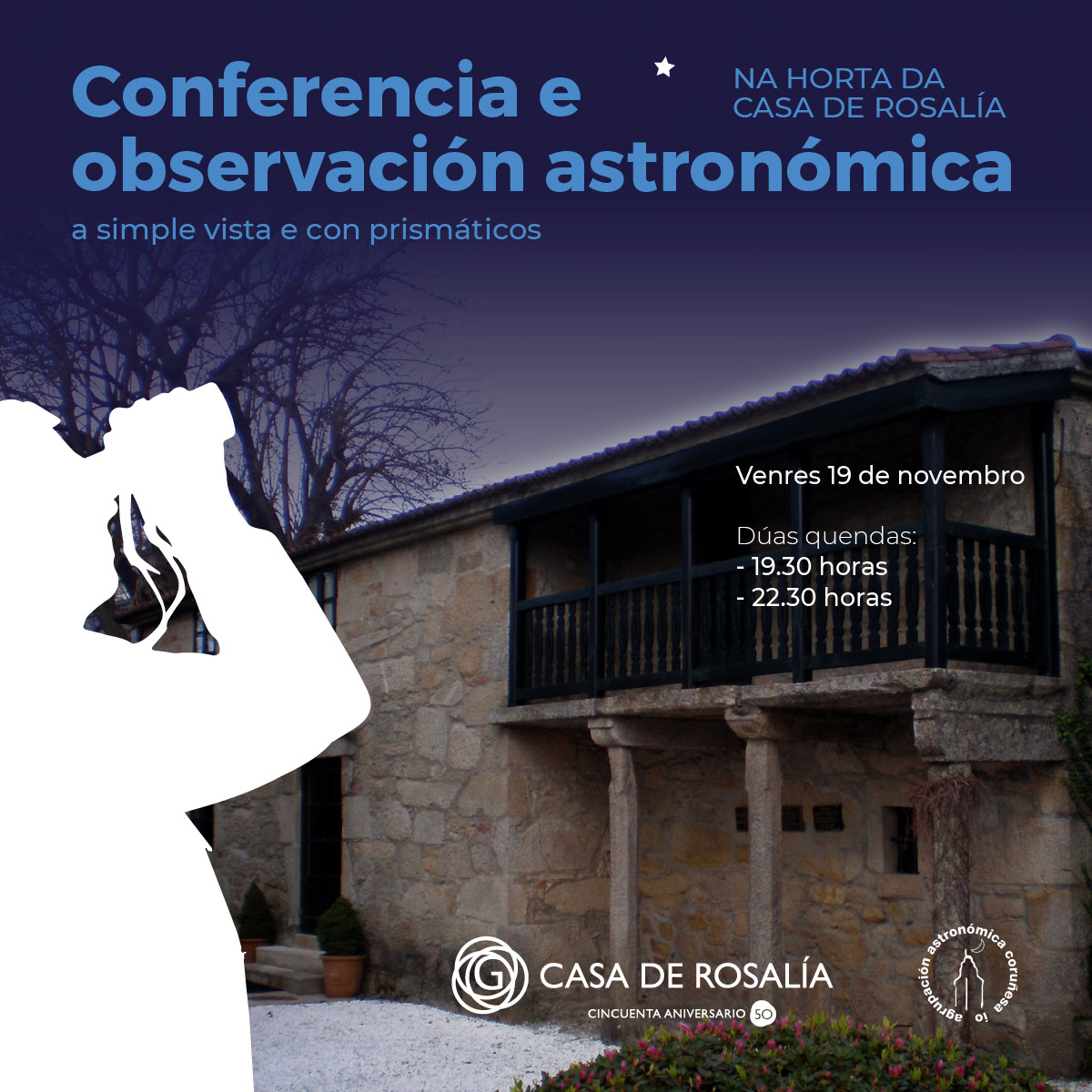 Todo listo: ceo limpo e lúa chea para pasar esta noite observando o ceo de inverno con <a href="/pawley/">pauli🧚🏻‍♀️</a> e @astroxabi da <a href="/agrupacionio/">Agrupación Ío</a> . En dúas quendas para gozar de distintas constelacións a simple vista ou con prismáticos (traede da casa!).
rosalia.gal/que-facemos/ax…