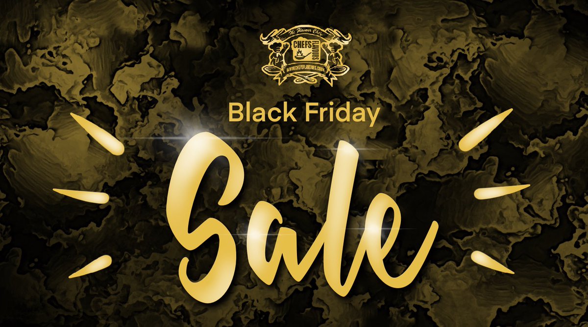 ‘BLACKFRIDAY20’
The golden ticket for your Flavour Black Friday!

chefsflavours.co.uk

#chefsflavours  #vape  #vapesale  #vapefam  #vapejuice