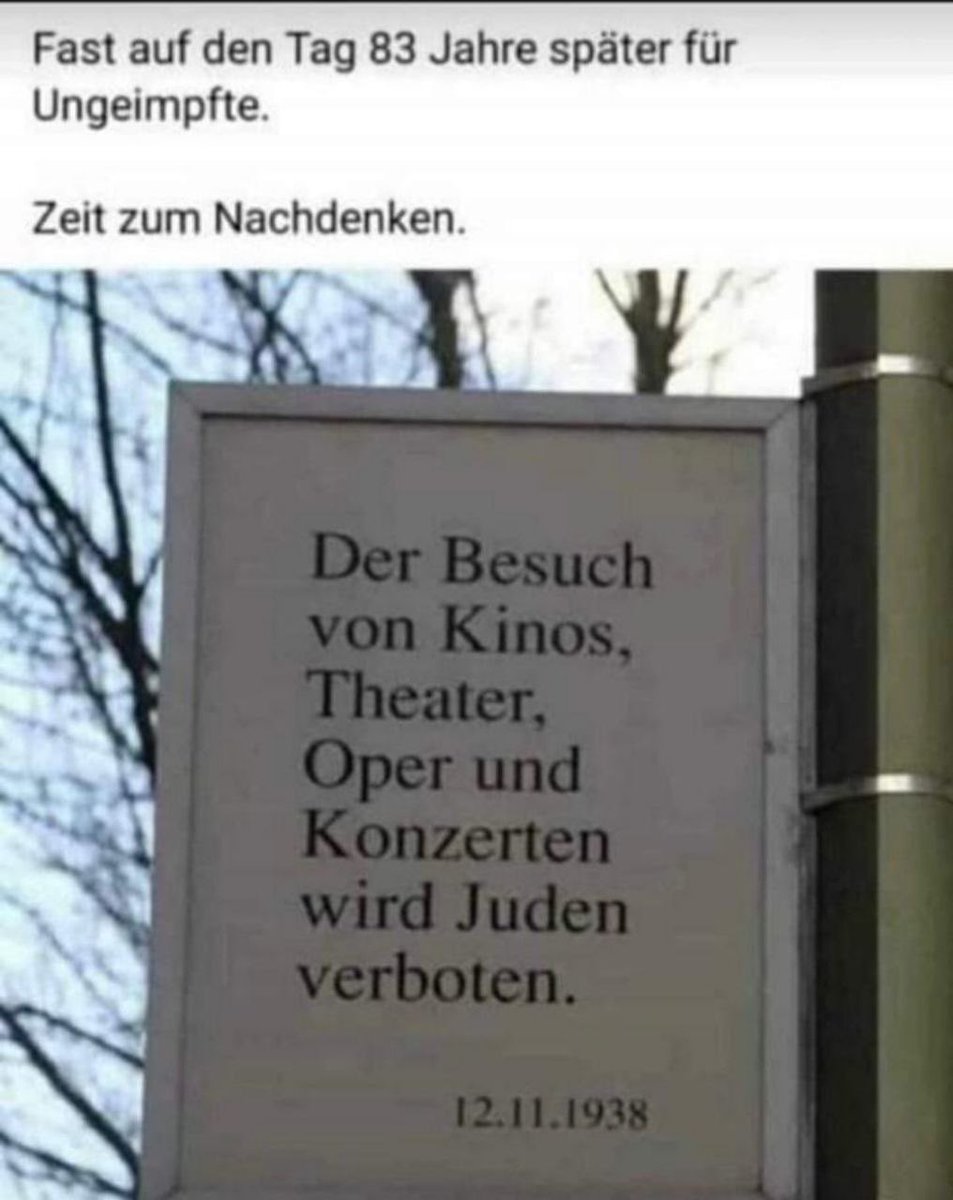 Voelkerrecht007's tweet photo. @MalteKaufmann Wie fühlt sich wohl ein Jüdischer, ungeimpfter Mitbürger 🥺 der die Horror Geschichten noch von seinen Eltern und Großeltern vermittelt bekommen hat und nun dies erleben muss 😳 es gibt sie und bei Gott, sie sehen das mit anderen Augen 🙉🙊🙈 https://t.co/lPwROmPj1o