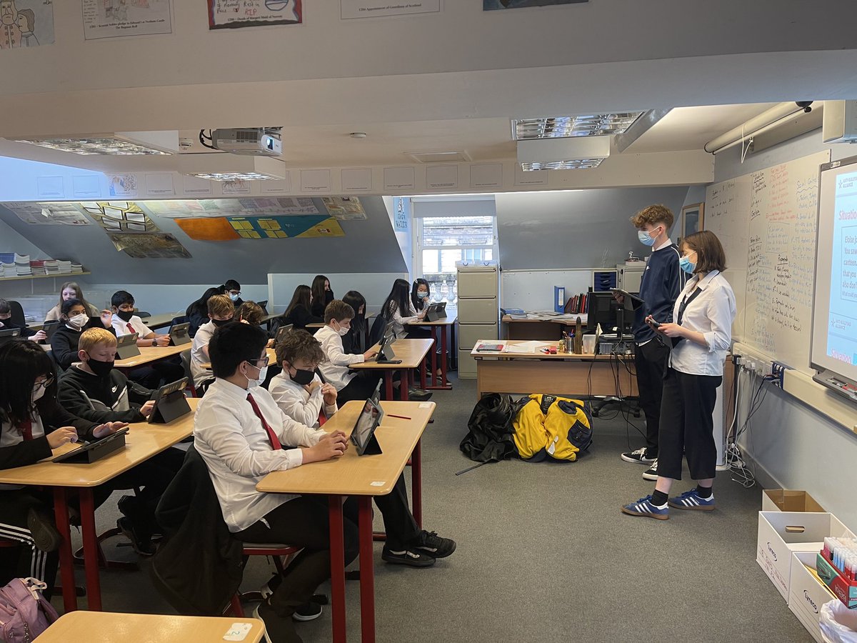HillheadHS's tweet photo. Our S6 Pupil Leadership team have been hard at work this week delivering PSE lessons on #AntiBullyingWeek to our BGE classes. #focusoncommunity #kindess https://t.co/iSNDwumzrQ