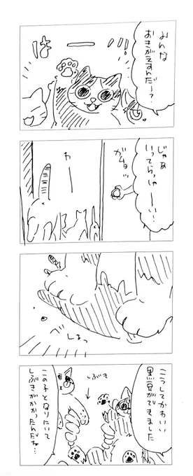 ねこちゃん4コマ。
黒豆としぶき。 