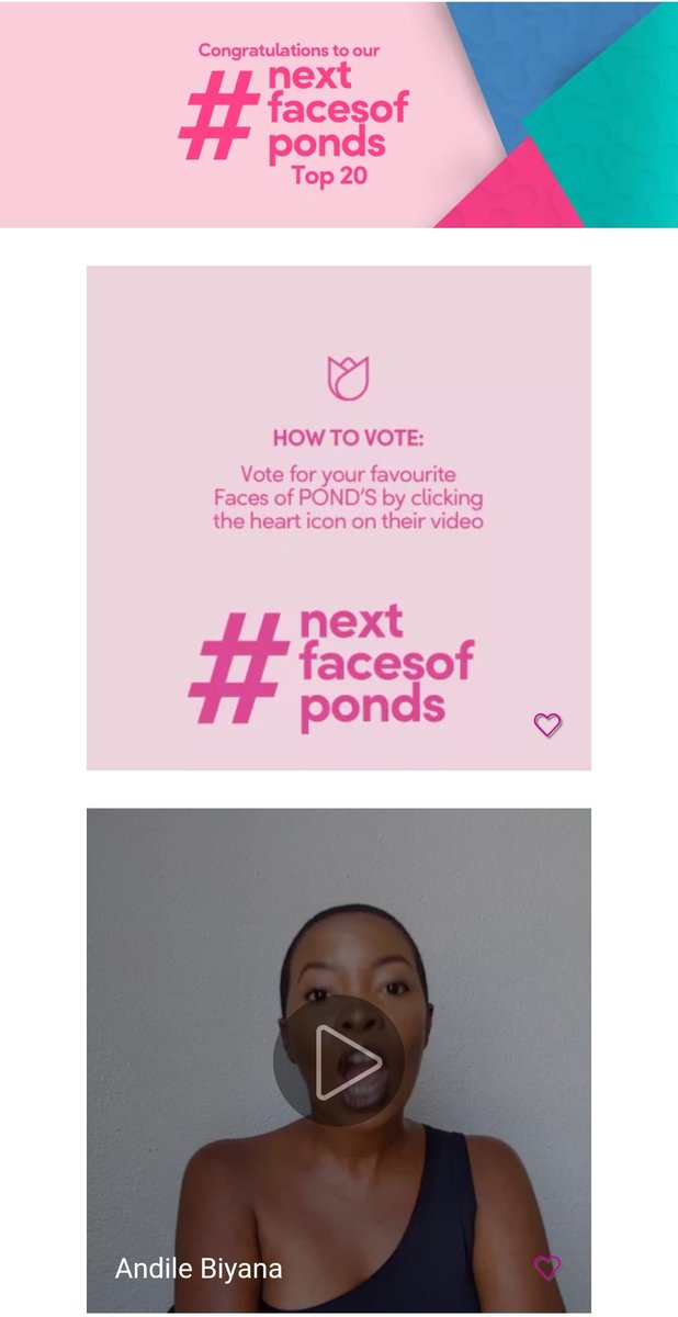 Happy Friday and a great weekend to you all☺️

Voting is still open👋🏾So please do vote. 

Vote by clicking the heart on my video (it's the first one), for your girl to be the face of Ponds.
🔗ponds.com/za/fop/top-20.…
#nextfaceofponds
Lets go💃🏾💃🏾💃🏾💃🏾💃🏾