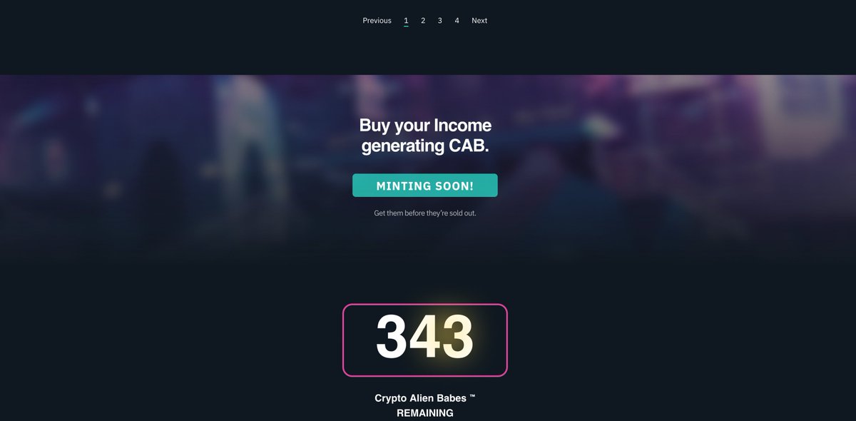 TheUncleNut's tweet photo. Stoked to see Minting started. And we are already down to 343 $CABS remaining.
If anyone is having an issue with their minting. Please drop your wallet address in the discord. We will fix it.
#GotCab? https://t.co/mnxYXjErJe