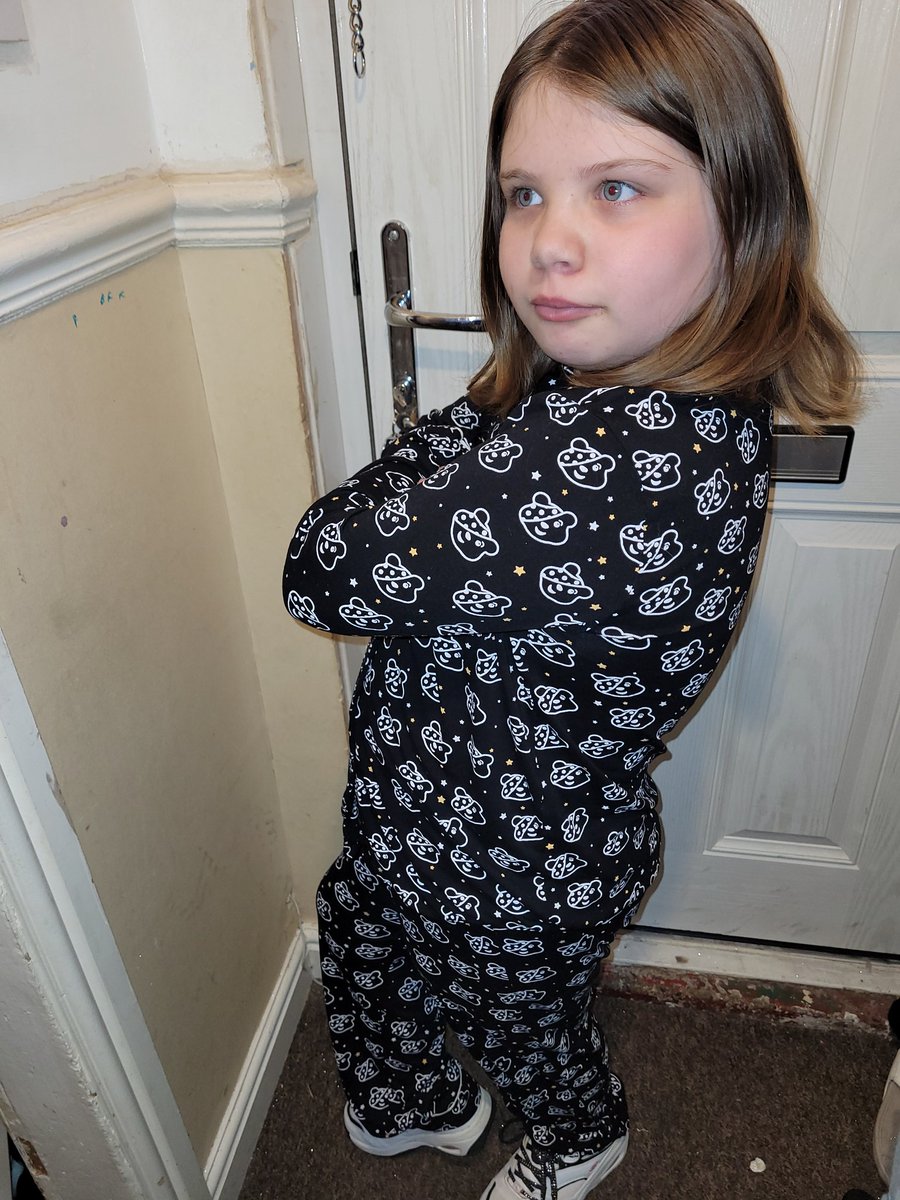staceyjosh2013's tweet photo. Tiff all ready for children in need day at school she could wear absolutely anything to school but she choose her pudsey pj's x @childreninneed2021 @EdwardHeneagePA @TIFFJOSH16 https://t.co/G42ijfg5iZ