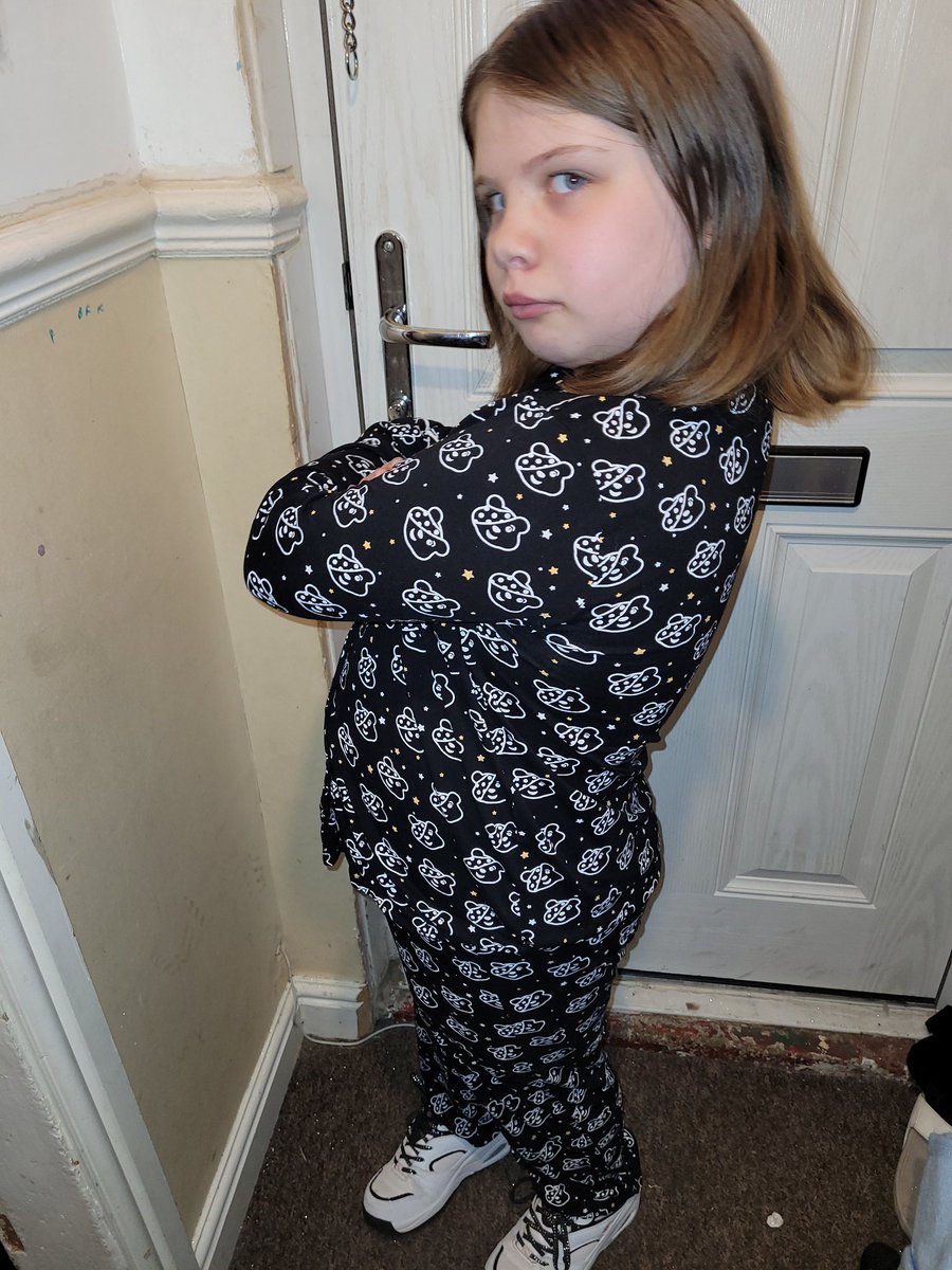 staceyjosh2013's tweet photo. Tiff all ready for children in need day at school she could wear absolutely anything to school but she choose her pudsey pj's x @childreninneed2021 @EdwardHeneagePA @TIFFJOSH16 https://t.co/G42ijfg5iZ