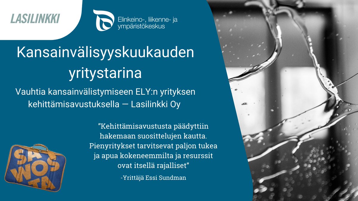 POSELYkeskus's tweet photo. Kansainvälisyyskuukauden kunniaksi nostamme esille yrityksiä, joita @POSELYkeskus on tukenut maailman valloituksessa. Lasilinkki on osoittanut upeaa reagoimista korona-aikaa tuotekehityksellä. https://t.co/eOv8doF5o2 #sawostamaailmalle #elykeskus https://t.co/jeXkCjMast