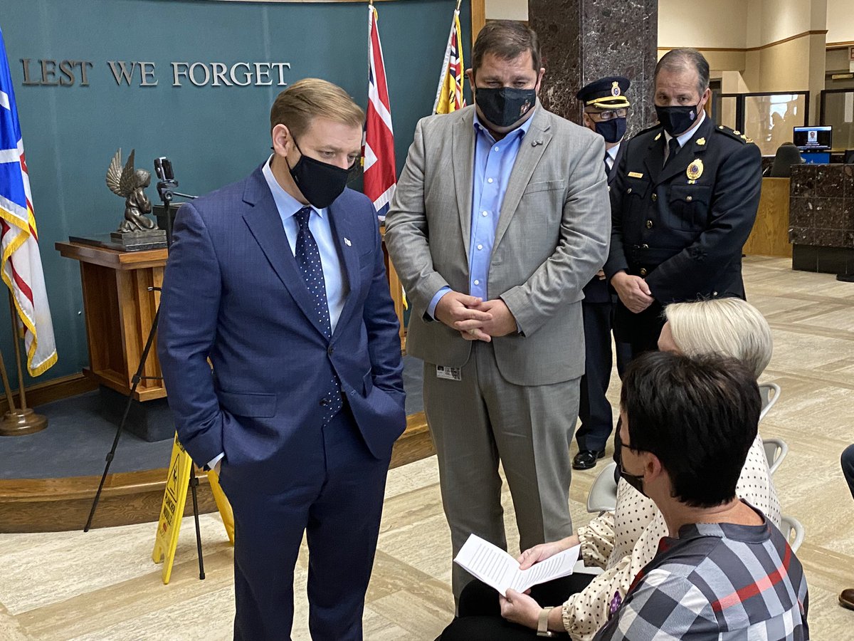 Premier Andrew Furey and Minister Bernard Davis speak with the families of victims of distracted driving.

<a href="/VOCMNEWS/">VOCM News</a>