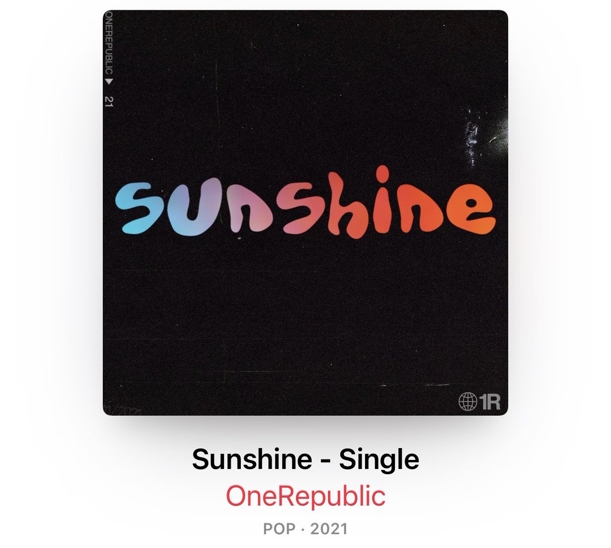 Sunshine, OneRepublic