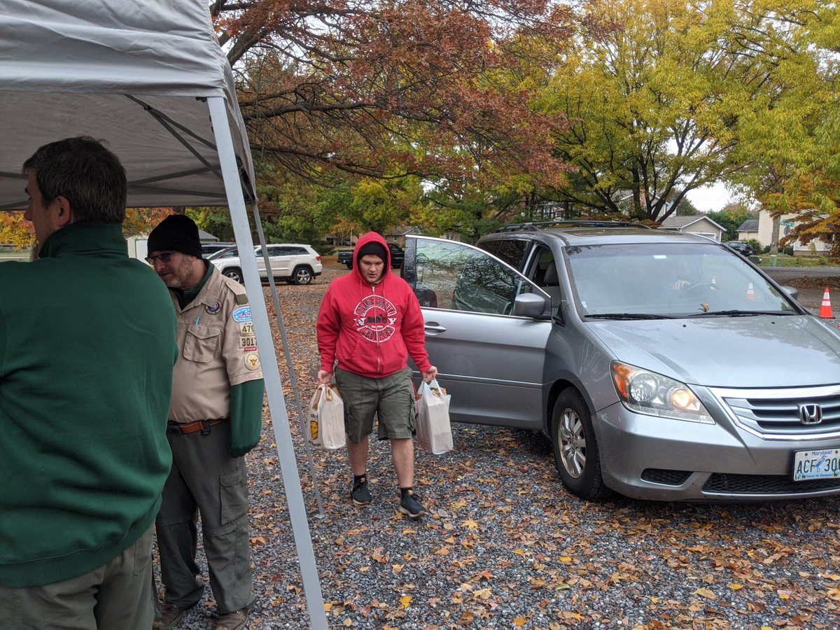 Troop470's tweet photo. On 11/13/21 we completed Day 2 of 2 of #ScoutingforFood. Thanks to the generosity of the Clover Hill community in Frederick, MD we were able to collect and deliver 1510 pounds of food for the Frederick Community Action Agency's Food Pantry. @DwntwnFrederick @frederickded @FNPnews https://t.co/qsav8kiI2q