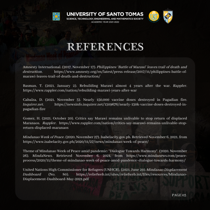 ustshsstemsoc's tweet photo. THE UST SHS STEM SOCIETY’S STATEMENT ON MINDANAO WEEK OF PEACE

By: Aileen Julian, Marielle Parcon, Earnest Penetrante &amp; Denise Langam