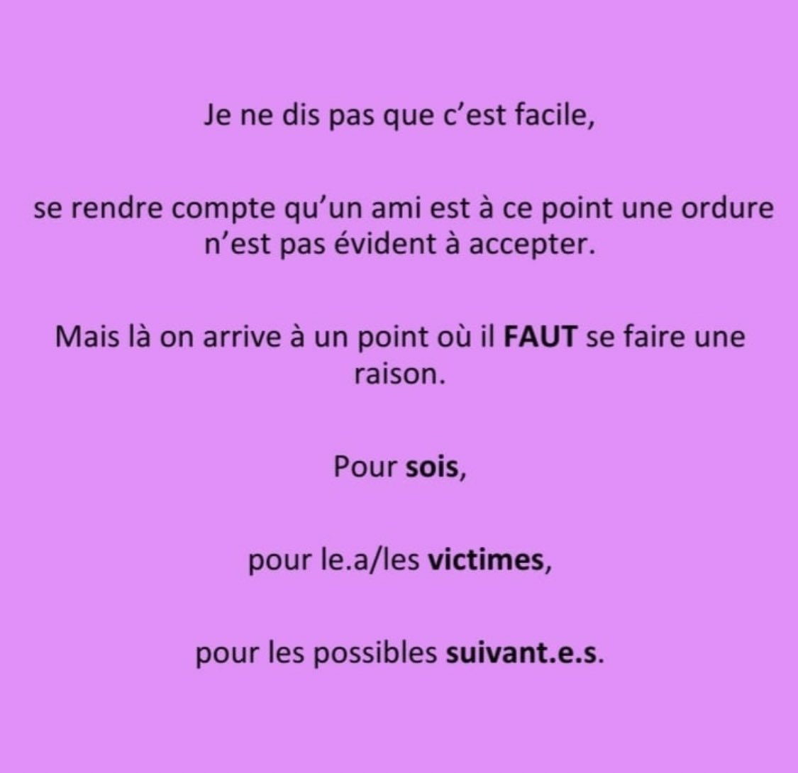 clyaaaa's tweet photo. petit rappel pour les « potes » qui continue de fréquenter des violeurs https://t.co/Iter0yrfmr