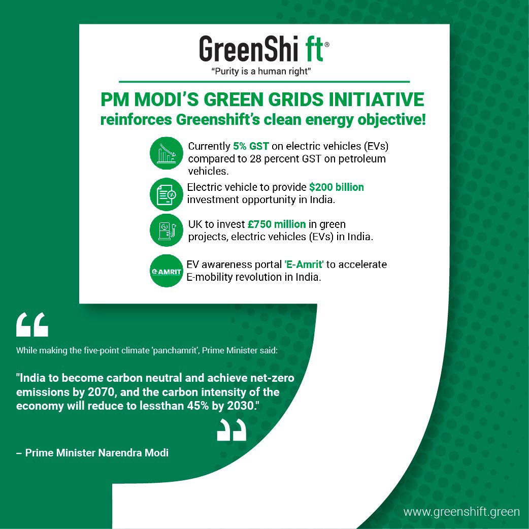 GreenShi_ft's tweet photo. GreenShift speeds up PM Modi's net-zero agenda!
#GreenShift #eAmrit #eMobility #ElectricVehicle #FastEVCharger #RenewableEnergy #GreenEnergy #SolarEnergy #SwitchToElectric #NetZero #CarbonNeutrality https://t.co/60rHrvJ36u