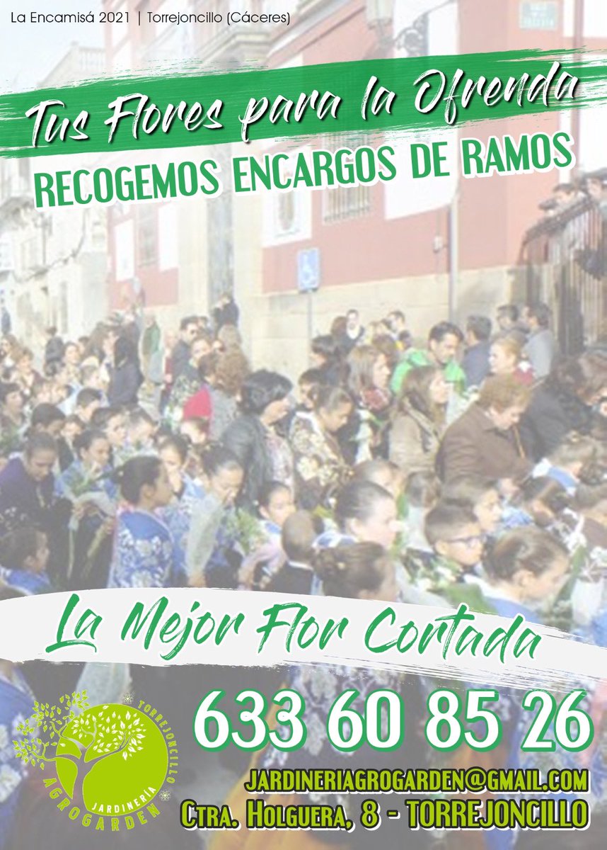 💐 LA OFRENDA A NUESTRA PATRONA CON LA CALIDAD Y EL SELLO DE AGROGARDEN

👰🏻‍♀️ En #JardineríaAgrogarden ya puedes encargar tus ramos de la mejor flor cortada.

📲 633 60 85 26
📧 jardineriagrogarden@gmail.com
📍 Ctra. Holguera, 8 - TORREJONCILLO

#ViveLaJardinería #FervorInmaculado