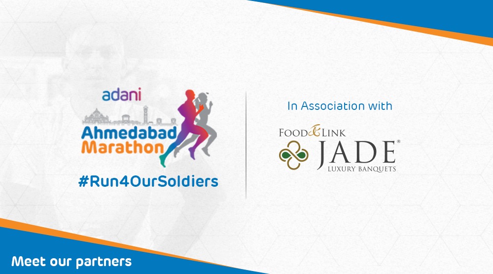 AhmdMarathon's tweet photo. We are pleased to announce that we've teamed up with @JadeBanquets 🤜🤛 for the #AhmedabadMarathon BIB Expo 

Thank you for offering us such a nice comfort zone! ☺️

#Run4OurSoliders https://t.co/iU7Lwl2usr