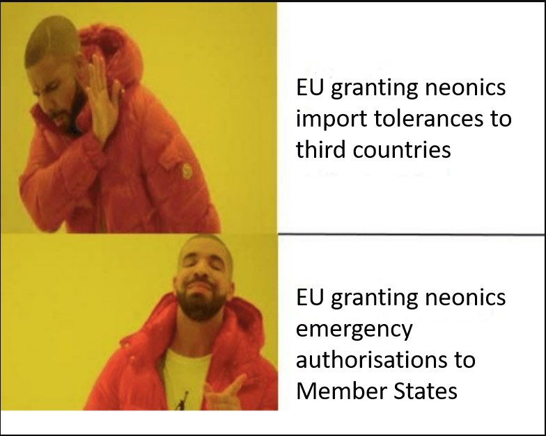 CatarinaPetisca's tweet photo. #DYK Drake bad/good, yes/no #meme?

These reaction images are taken from Drake’s 2015 “Hotline Bling” music video

2 ≠ meanings ➡️ the idea is that the 2nd thing is better than the 1st 😉

#TweetADay
#pesticides #neonics #trade #drake #Memes 
👇 https://t.co/srJNpFJ55M