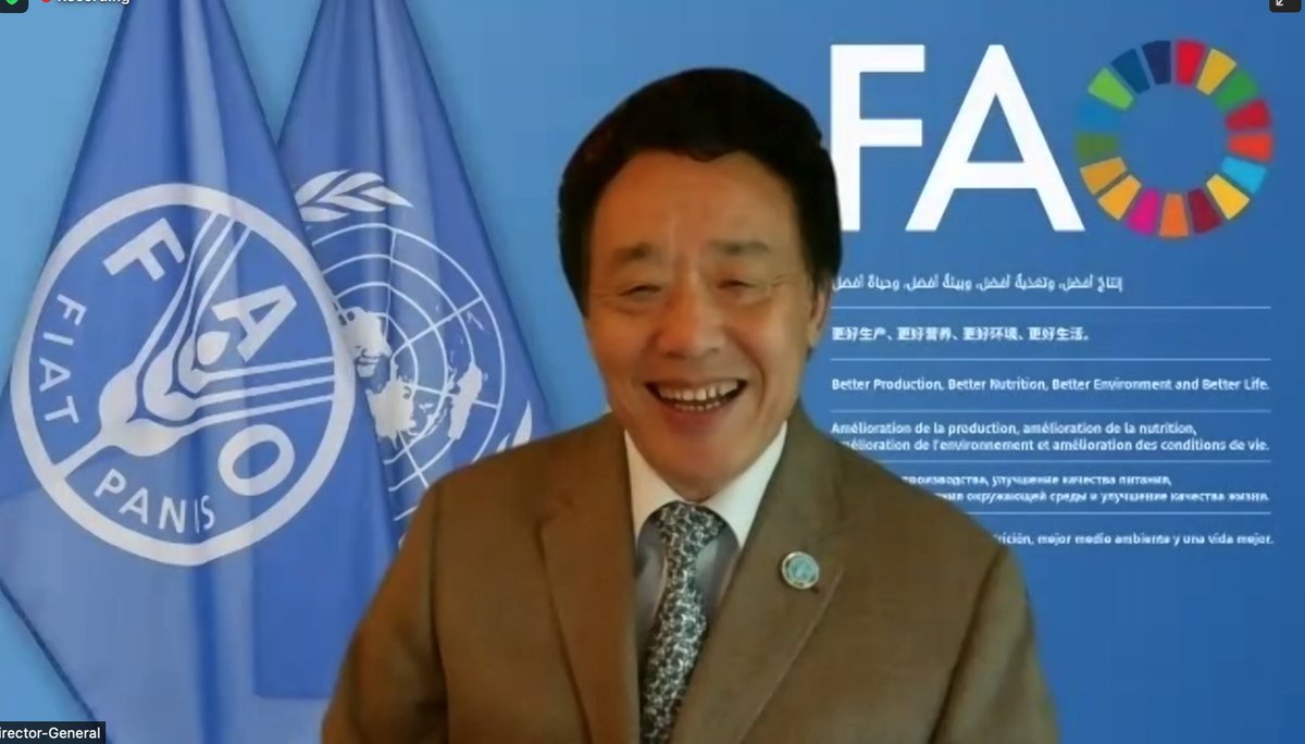 The <a href="/FAODG/">FAO Director-General QU Dongyu</a> concludes the event with a beautiful Chinese proverb: "Everywhere you have fish, you have happiness" 😍