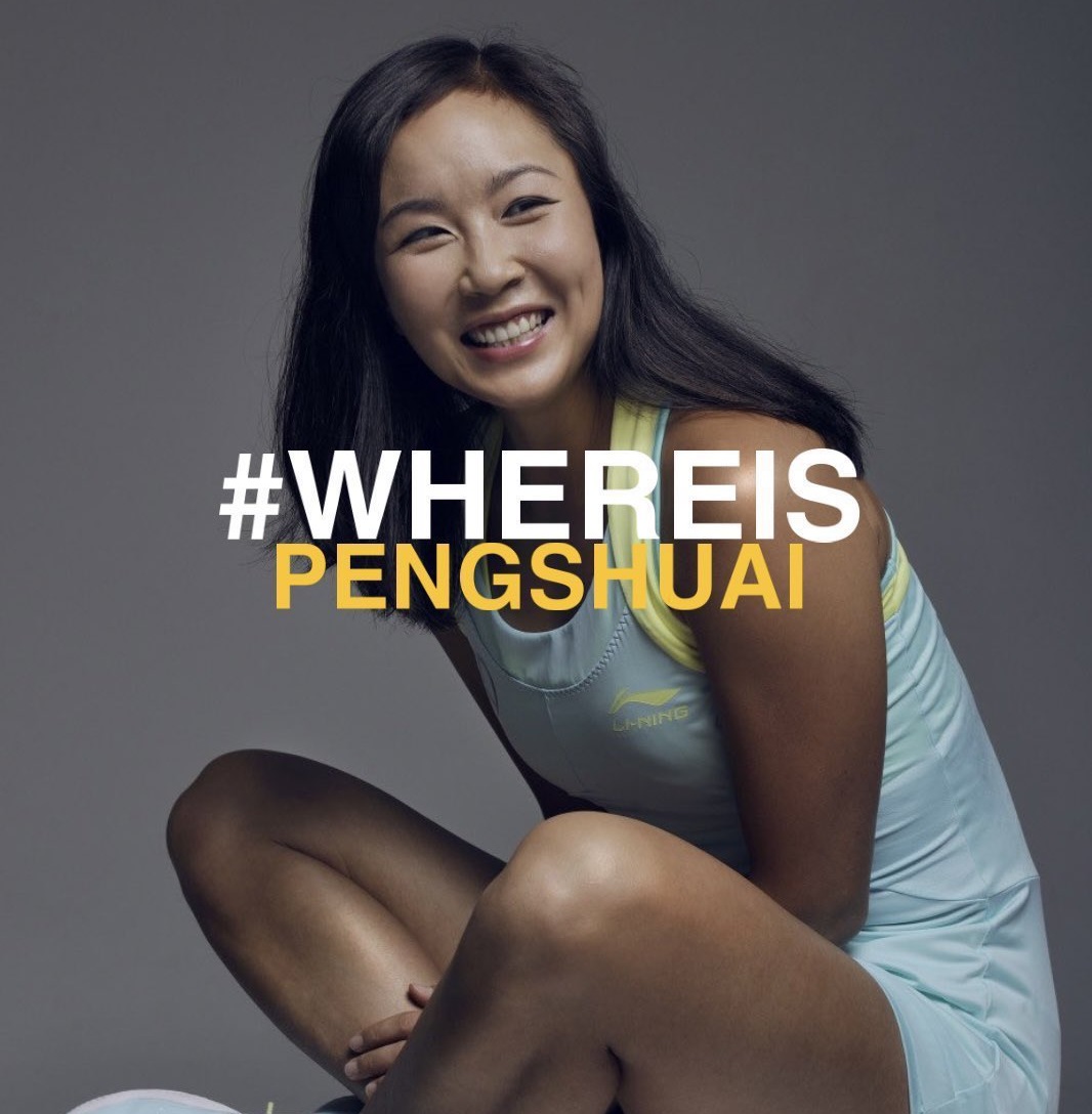 c_appendino's tweet photo. La tennista Peng Shuai è scomparsa. Alcuni giorni fa ha scelto di rompere il silenzio accusando l’ex vice premier cinese di stupro. Sapendo, probabilmente, a cosa andava incontro. Noi non possiamo restare in silenzio. Chiediamo tutti, ad alta voce: #WhereIsPengShuai? https://t.co/NpP5Xm35ri