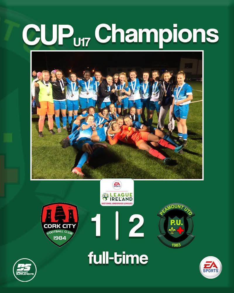 peamountutdfc's tweet photo. THEY DID IT 💚
Congratulations to our U17 WNL squad on winning the Cup vs @CorkCityFCWomen last night.
Hard work pays off 💪
@FAIreland
@LoiWomen
@EASPORTS
@DiscountSupp
#wnl #u17wnl #peautdfc #gopeamount https://t.co/Gu6qCpZiuS