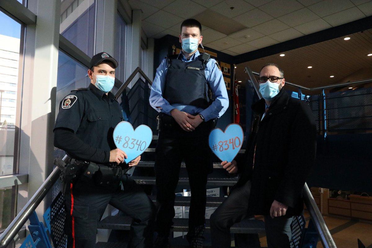 One year ago, #OPP PC Marc Hovingh tragically lost his life in the line of duty while protecting his community. Today we’ve displayed blue hearts around our headquarters to show our solidarity with <a href="/OPP_News/">Ontario Provincial Police</a> &amp; PC Hovingh's loved ones left behind. 💙 #HeroesInLife #Badge8340