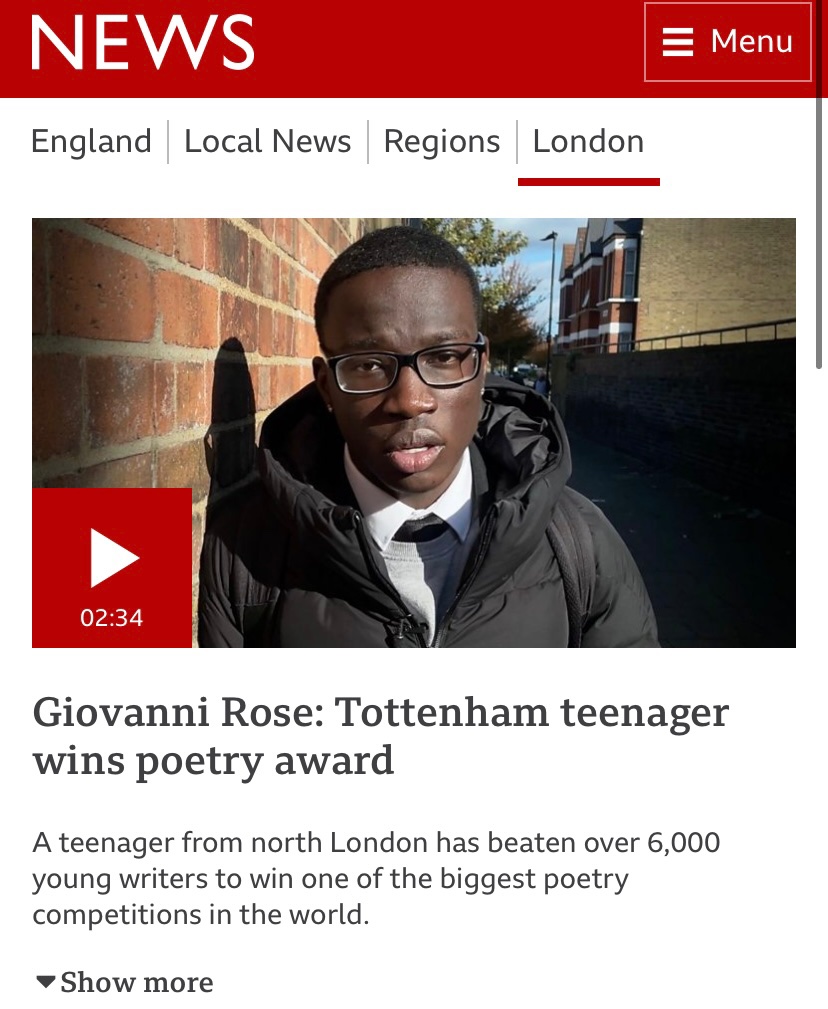 WECIntervention's tweet photo. Students enjoying a poetry lesson today, analysing ‘Welcome to Tottenham’ by award winning Giovanni Rose. They said they could relate to this poem ‘These issues are not just in Tottenham’. @natpoetrylib

 https://t.co/JAbqlDGltg https://t.co/pUvwNZGthy