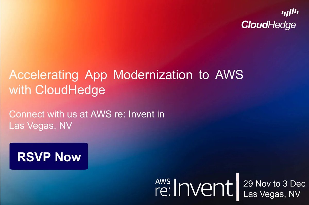 cloudhedgeio's tweet photo. Come meet with the #CloudHedge experts at @AWSreInvent! Schedule a meeting with us and discuss how you can accelerate your #AppModernization journey to #AWS within days - https://t.co/WpWzbb4X3v | #AWSCloud #awsreinvent @awscloud @AWSstartups https://t.co/FgOAoF1X60