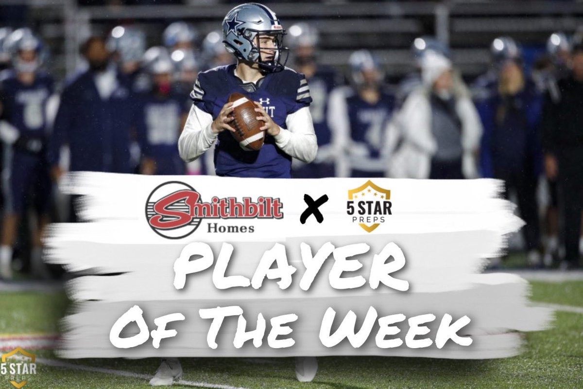 Congrats to <a href="/FarragutFB/">Farragut Football</a> QB Dawson Moore on winning <a href="/SmithbiltHomes/">Smithbilt Homes</a> and 5SP Player of the Week! 

You got one our sick new POTW pennants coming your way.