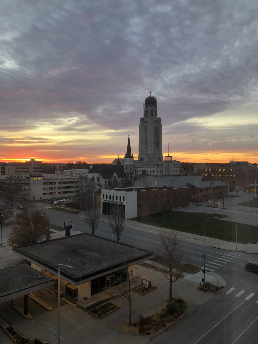 Sunrise in Lincoln! Thanks Nebraska music educators for a great week!#gobadgers