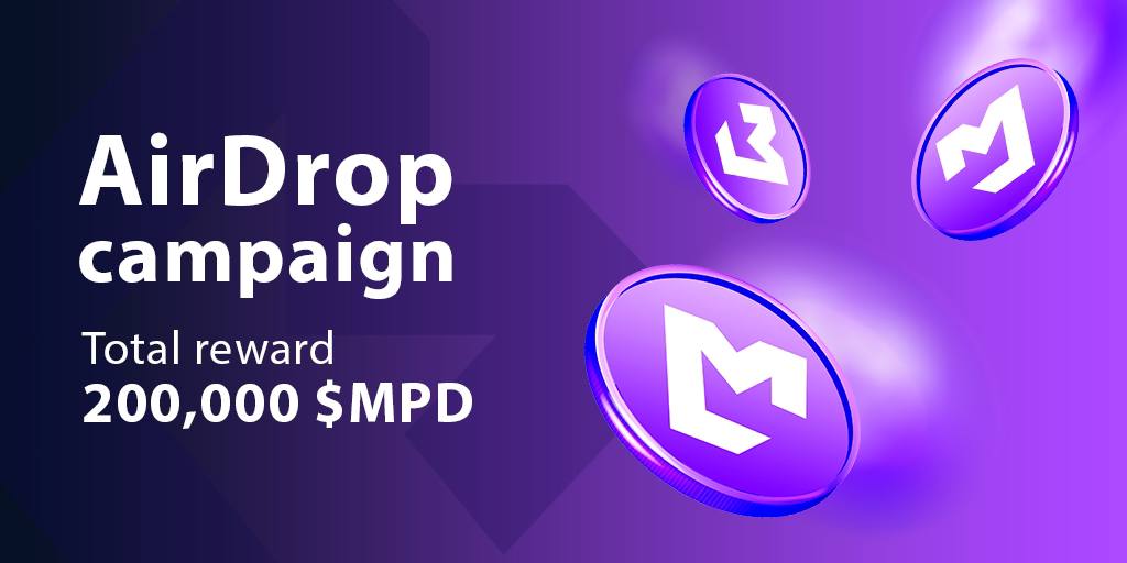 🚀Airdrop: MetaPad
💰 Value: $ 30 (400 $MPD) 
👥 Referral: Top 100 
🏆 Winners: 400
📒 Partnerships: MemeKillerGame, Coinhub.
📅 End Date: 21st December, 2021

Talk with the Telegram Bot
t.me/MetaPadAirdrop…

#Airdrop #Crypto #cryptocurrency #giveaway #BSCGems #metaverse