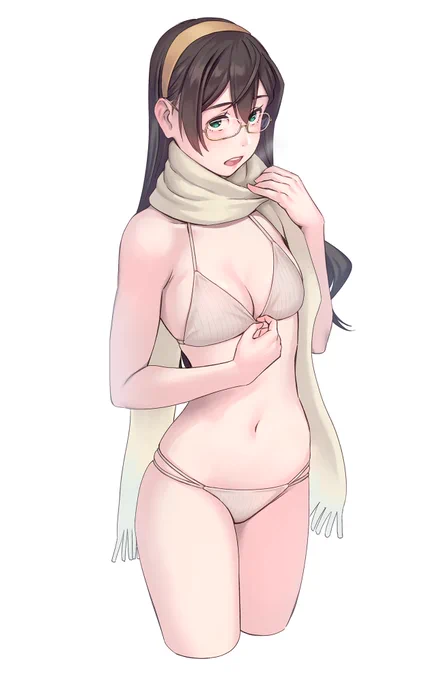 お題箱から、ビキニマフラー大淀。 