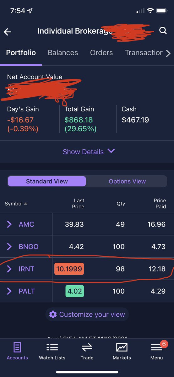 justenpang's tweet photo. @etrade what’s going on here?? Why is there a discrepancy with this? https://t.co/976hN8s13g