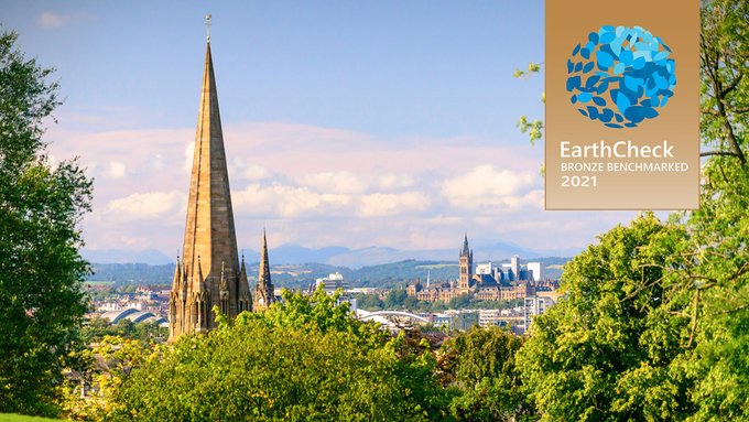 Fantastic news for Glasgow as it becomes first UK city to be awarded EarthCheck Benchmarked Community status.

Find out what this means for the city: bit.ly/3HO4kg7