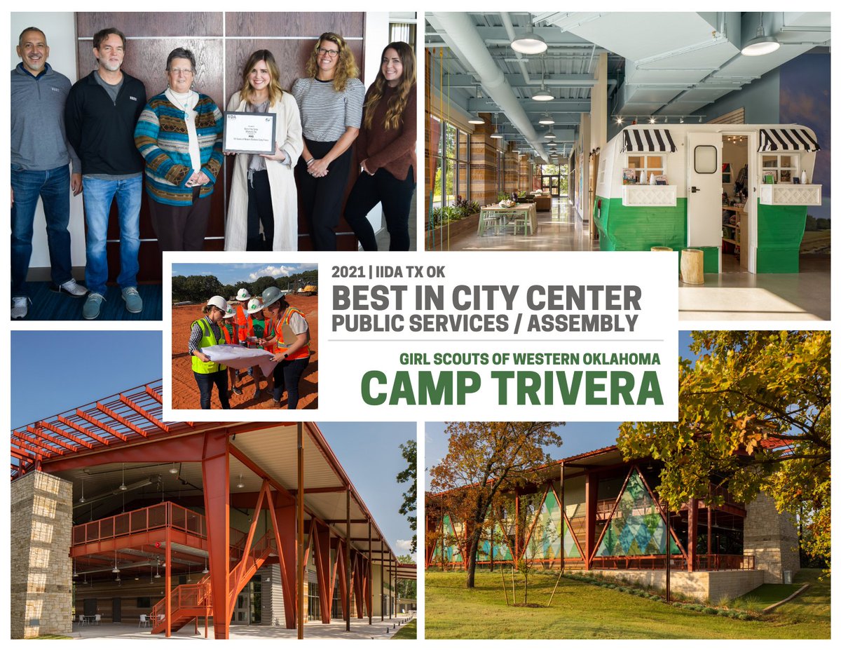 reesassociates's tweet photo. The @GSWESTOK's Camp Trivera was named “Best in City Center for Public Services and Assembly” at the 2021 @IIDA Texas Oklahoma Chapter's Excellence in Design Awards ceremony. Congratulations to the entire project team! Read more here https://t.co/EcWTBghWsF https://t.co/WwdGJs0jZE