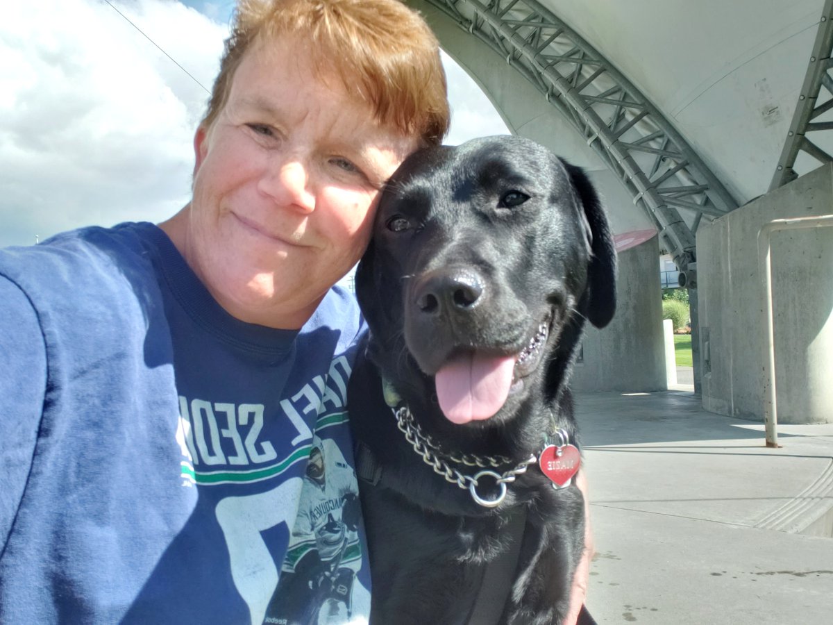 LFCDogGuides's tweet photo. #OnAPawsitiveNote- Sherri &amp; Mazie  

 Mazie is Sherri’s third Hearing Dog Guide from #LFCDogGuides and she  is so grateful for her: “Mazie has helped me a lot. I feel much more confident going out now.  It really helps to donate. It changes people lives.” https://t.co/CRcSi7w6Wt