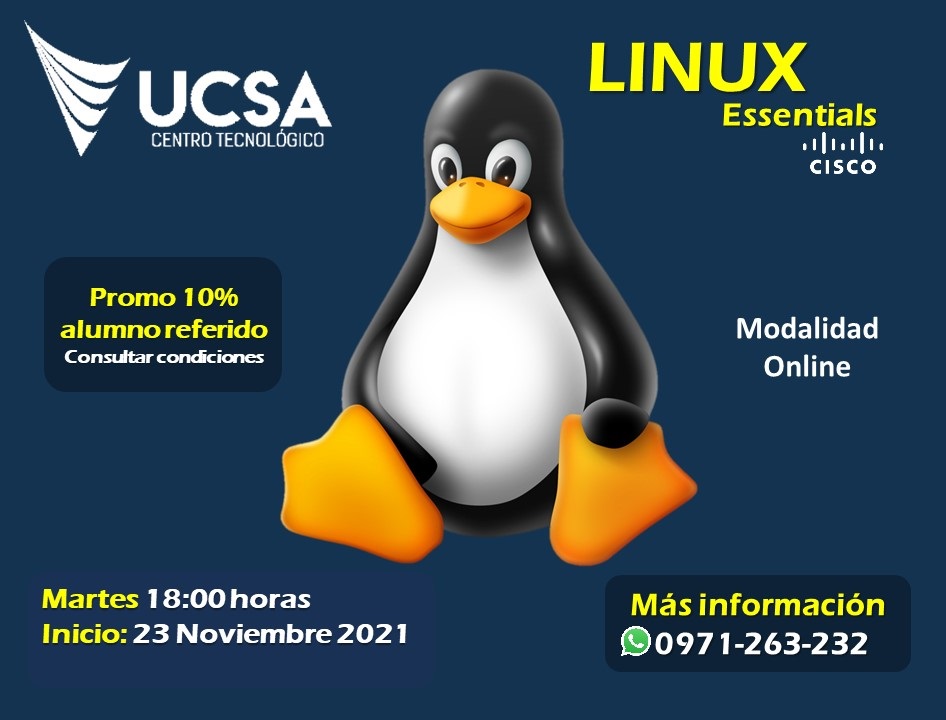 ucsa_ct's tweet photo. Curso Linux Essentials - Cisco

Modalidad Online

Inicio: 23 de noviembre 2021

Martes 18:00 horas

📱 WhatsApp: 0971-263-232 https://t.co/f2NrpQBkRe