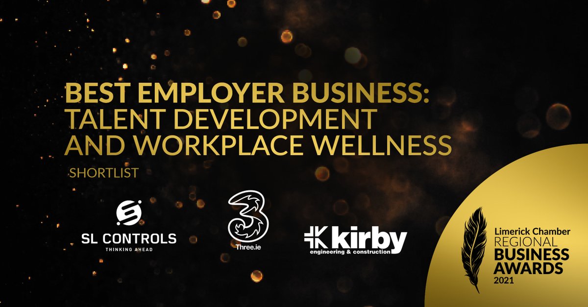 🥇Best Employer Business Award 🥇
Shortlisted are <a href="/ThreeIreland/">Three Ireland</a> <a href="/KirbyGroupEng/">KirbyGroupEng.</a> &amp;
@SLControls 
Very best of luck to all 3 finalists! 🤞
#LimerickBizAwards