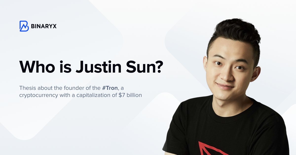 Binaryx: Trading Platform (@binaryx_en) on Twitter photo Who is <a href="/justinsuntron/">H.E. Justin Sun 🍌</a>?♦️
Thesis about the founder of the #Tron, a cryptocurrency with a capitalization of $7 billion:
- started working at Ripple Lab;
- included in the Forbes “30 Under 30” list;
- in 2017 founded the TRON Foundation.
#Tronix #TRX Who is <a href="/justinsuntron/">H.E. Justin Sun 🍌</a>?♦️
Thesis about the founder of the #Tron, a cryptocurrency with a capitalization of $7 billion:
- started working at Ripple Lab;
- included in the Forbes “30 Under 30” list;
- in 2017 founded the TRON Foundation.
#Tronix #TRX