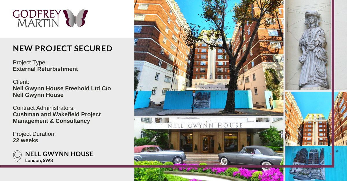 We are pleased to confirm we have recently started another project for our client Nell Gwynn House. 
The proposed scheme is the external refurbishment of the front and rear entrance refurbishment works at Nell Gwynn House, London SW3. We are working alongside <a href="/CushWakeUK/">Cushman & Wakefield</a>