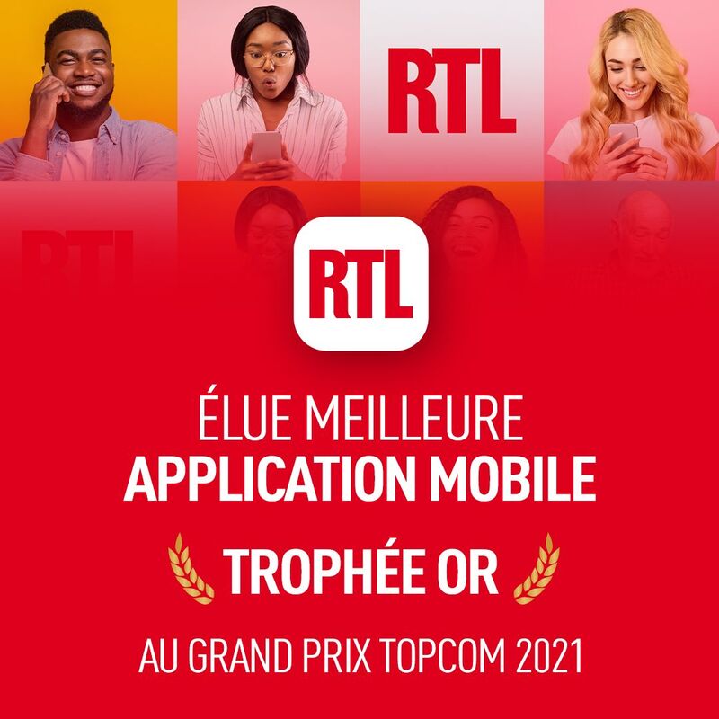 #RTL, élue meilleure application mobile au Grand Prix TopCom 2021 ! 🏆

Pour télécharger l'application :
➡️Android : bit.ly/3wZWxXr
➡️iOS : apple.co/3oHs3FY