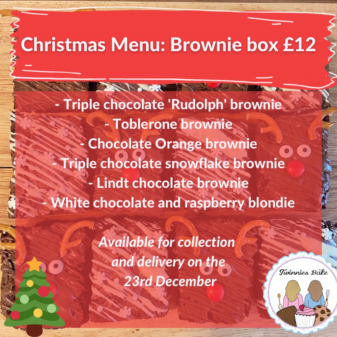 twinniesbake's tweet photo. Our Christmas menu is now live!! 🎄🎅🏼🎁 https://t.co/hvD8mFc6re