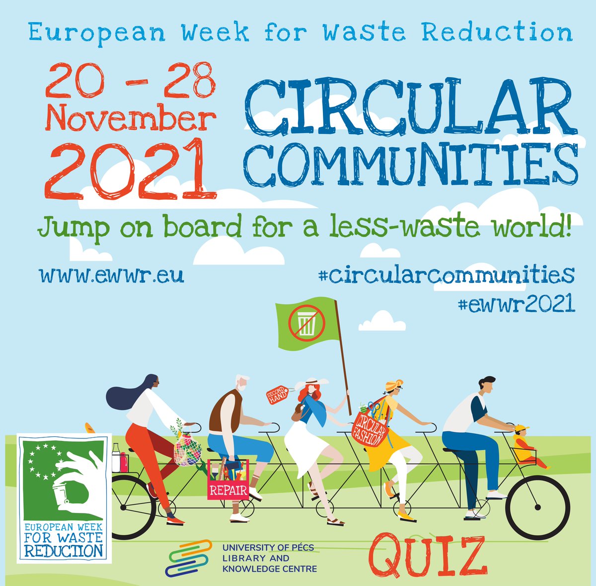 🌿The European Week for Waste Reduction’s mission is to reach out to people and highlight the importance of waste reduction. 
Our library joins the EWWR’s program with this QUIZ: 
forms.gle/ySeyW7VC4uUWGm…

🎁Those who answer correctly can win LIBRARY GIFTS!
📆Deadline: 28 Nov.