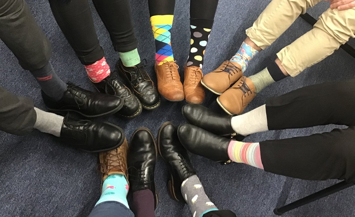 Shawlandsmaths's tweet photo. The Maths department are slightly more odd than usual today… 

#AntiBullyingWeek #OddSocksDay @ShawlandsAcad https://t.co/u6qxHtZxle
