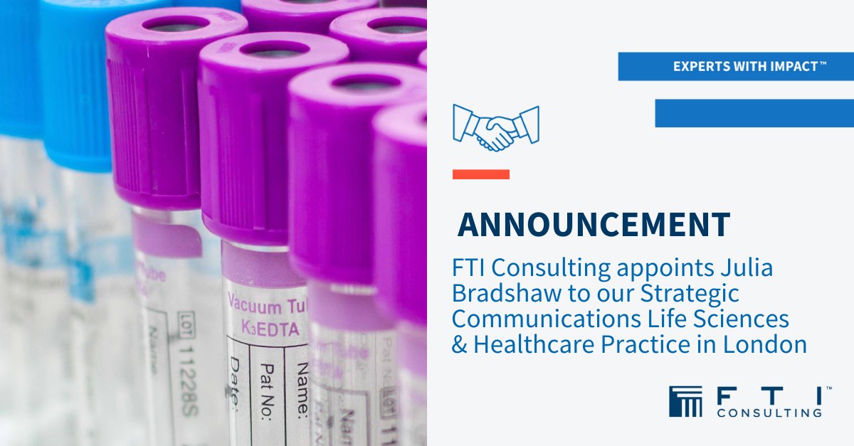 FTI_SC's tweet photo. Today we announce the appointment of @JuliaBradshaw_ in our #LifeSciences &amp; #Healthcare team from 1 Feb. Julia joins us after nearly 7 years at the Daily Telegraph, to expand our media relations and corporate communications offer within the sector: https://t.co/v6kOgY0Dw2 https://t.co/6kzqpvFap1