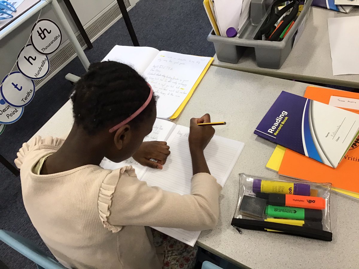 PindersPrimary's tweet photo. Year 3/4 are working hard this morning publishing their Stone Age Diary writing. #PPWriting #PPEnglish https://t.co/wsaqwwNYeM