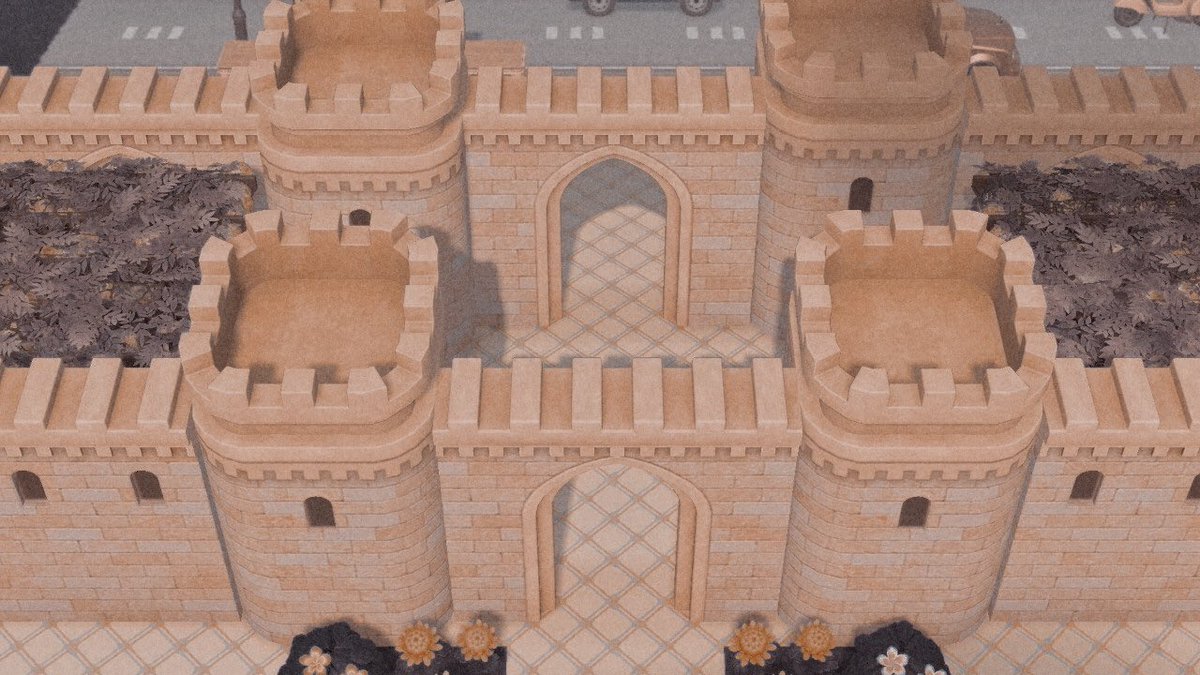 sonnychae's tweet photo. I’m having so much fun making a castle entrance that leads to a street near resident services and this was inspired by @dianadailies 🥺❤️ #ACNH #AnimalCrossingNewHorizions #animalcrossing #castlecore #towncore ❤️ https://t.co/REKLNCKRuY
