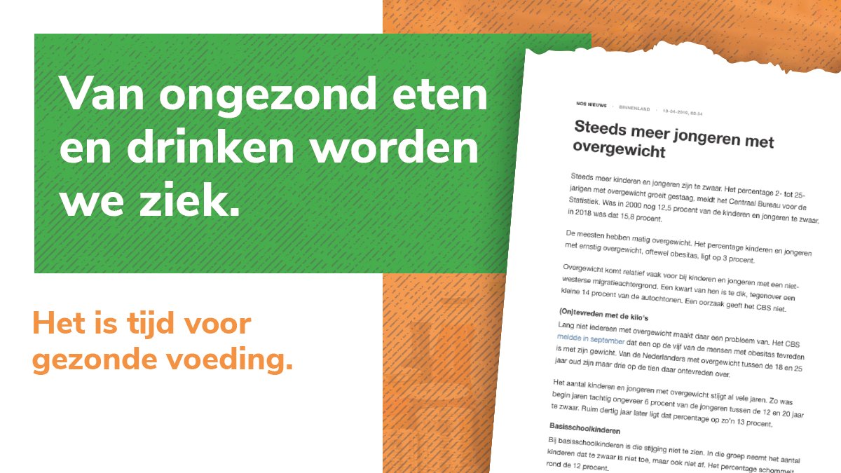 Hartstichting's tweet photo. Ongezond eten maakt ons ziek. Fabrikanten moeten worden verplicht om eten en drinken weer gezond te maken. Het is #tijdvoorgezondevoeding https://t.co/FK7SPH9fjk