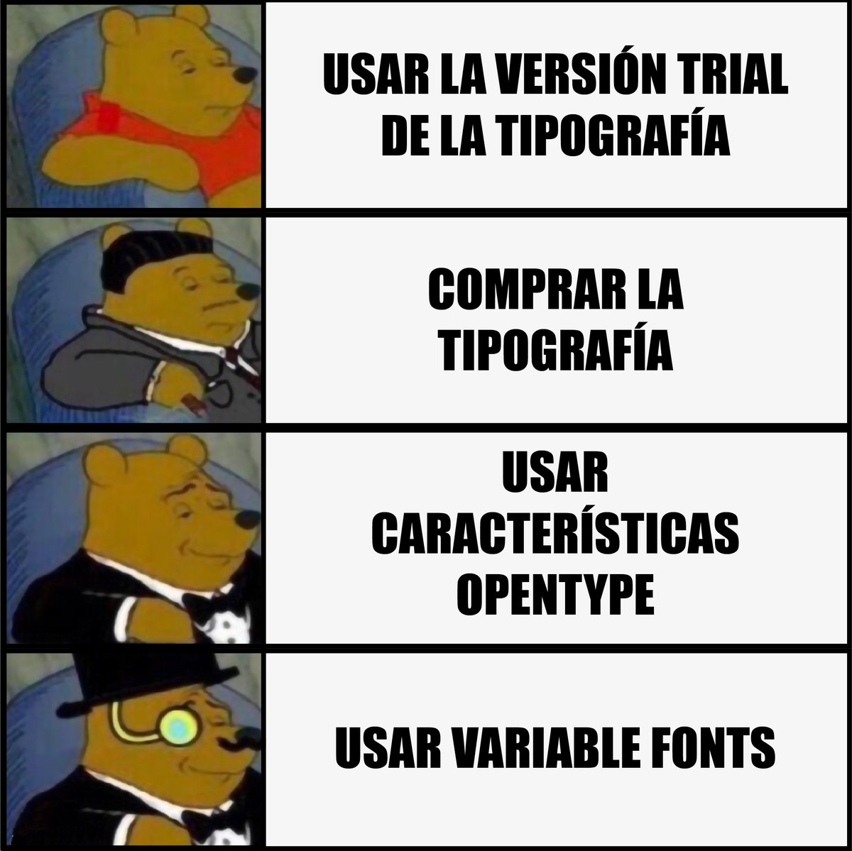 Impresum's tweet photo. #indesign #photoshop #illistrator #pdf #software #tipografia #opentype #variablefonts #viernesdememes #impresión #imprenta #impresum https://t.co/BS2mSfRZ05