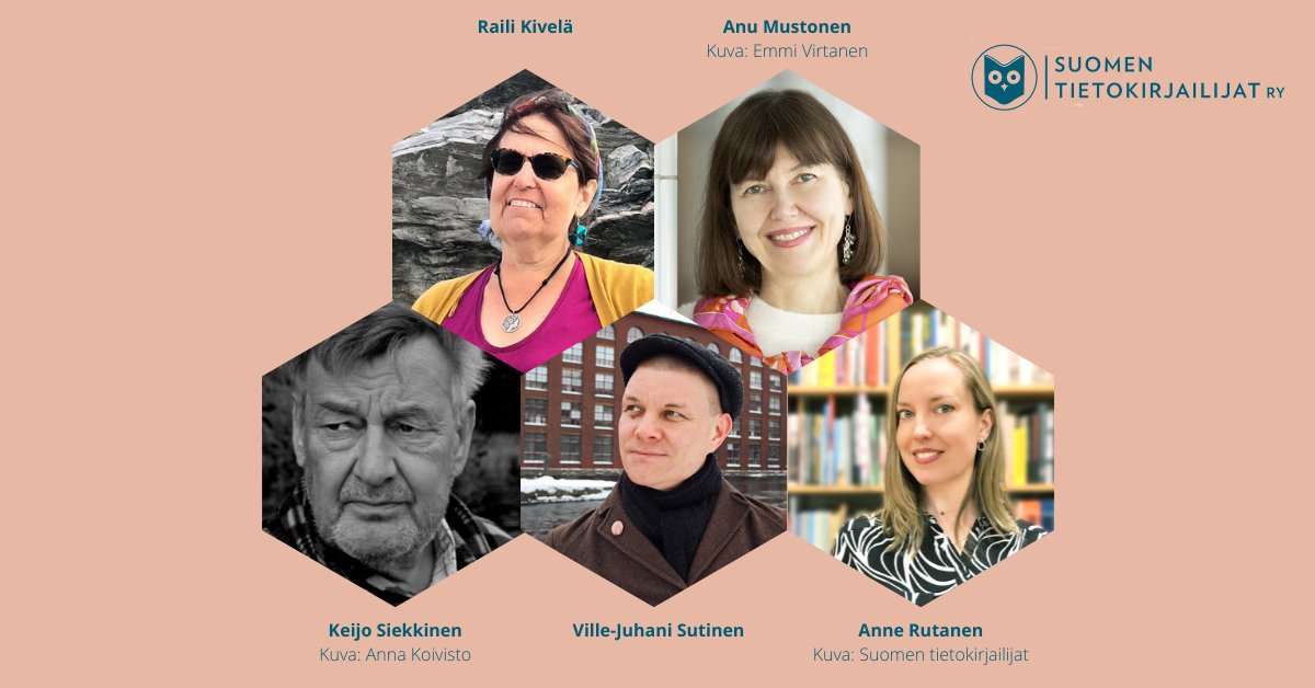 Tietokirjailija's tweet photo. Huomenna alkaa Jyväskylän kirjamessut. Olemme mukana Tietokirjaraadilla 20.11. klo 14 Jyväsjärvi-lavalla. Viittä tietoteosta ruotivat Raili Kivelä, Anu Mustonen, Keijo Siekkinen ja Ville-Juhani Sutinen. Juontajana Anne Rutanen. Tervetuloa! #jyväskylänkirjamessut #tietokirja https://t.co/cJ3s2GCBeI