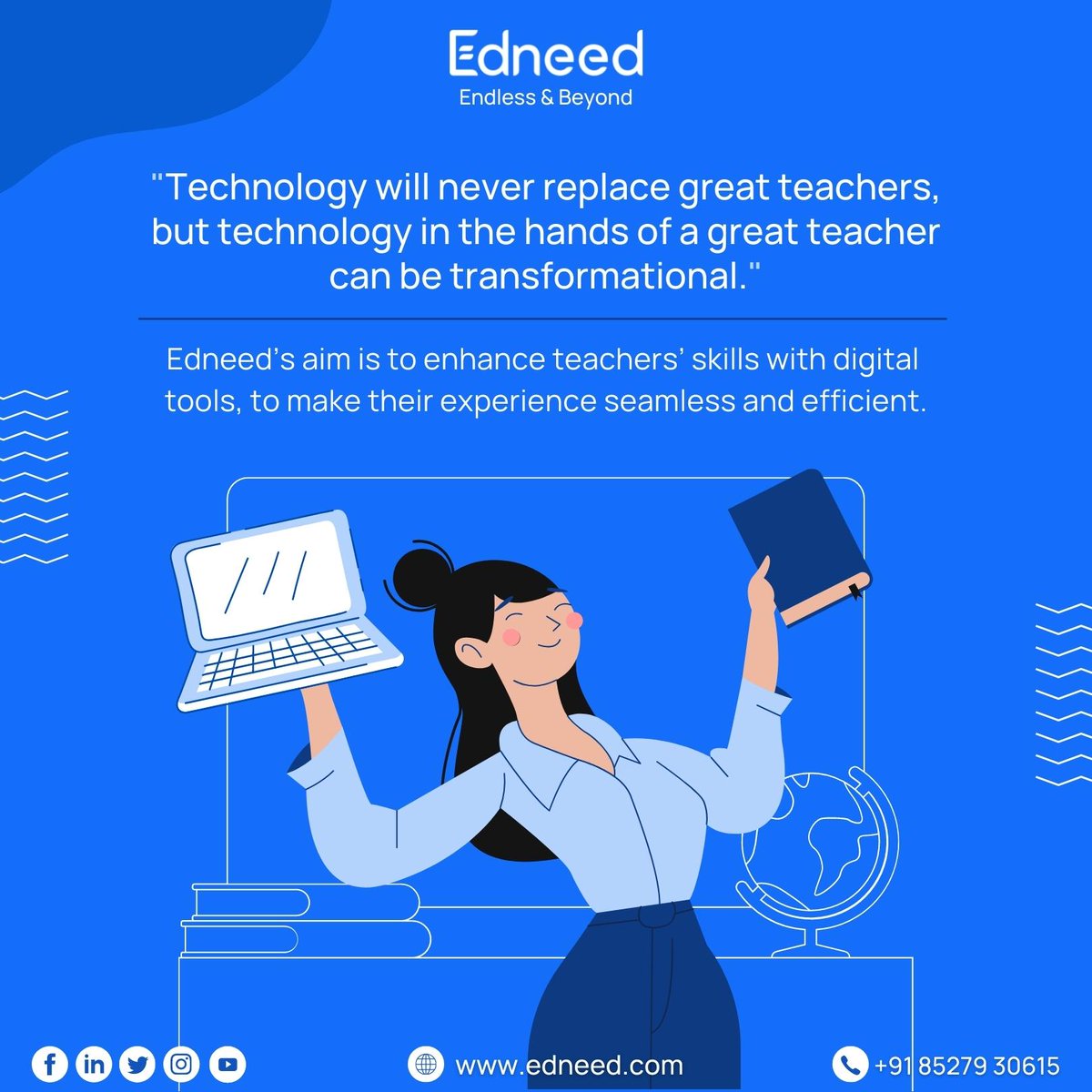 EdneedTech's tweet image. Technology can be a great complement for teachers in the current situation. Edneed is being a helping hand for teachers in easing up their lives and making the learning process seamless. 
🔗 edneed.com #technologynews #education #EdTechsummit21 #MondayMotivaton