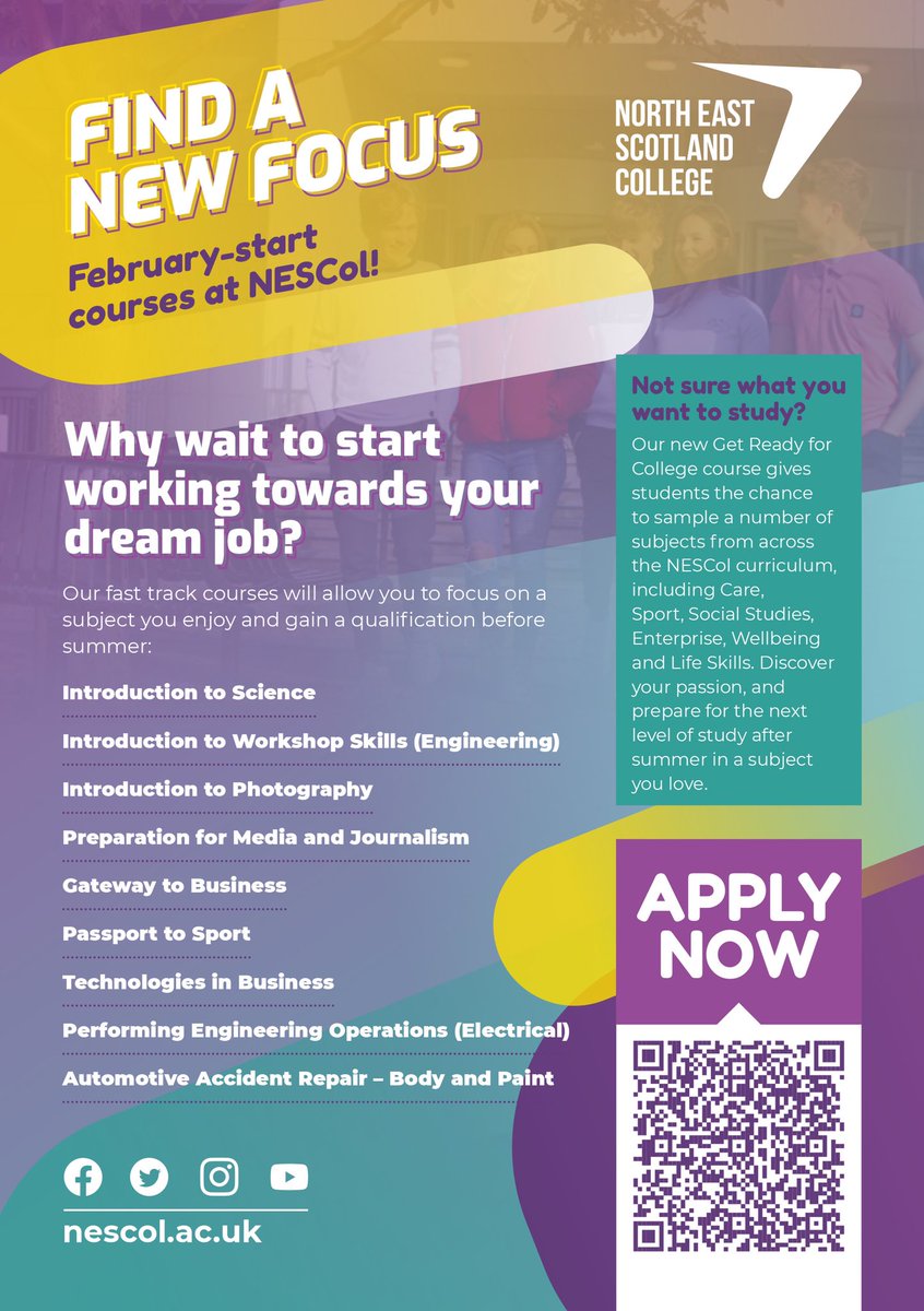 parent_forum's tweet photo. NESCOL- Fast track to a new qualification with short courses starting in February and general virtual open day for applications for 2022 @NESCollege https://t.co/sVCbh4w6CF